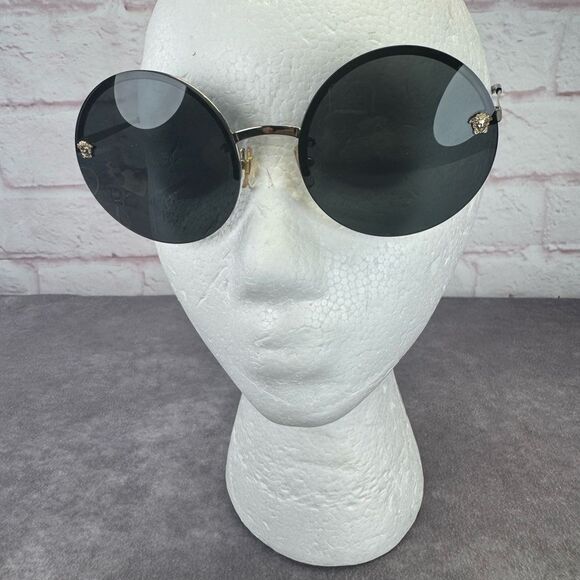 Versace VE2176 Retro Medusa Round Black Sunglasses - Picture 3 of 14